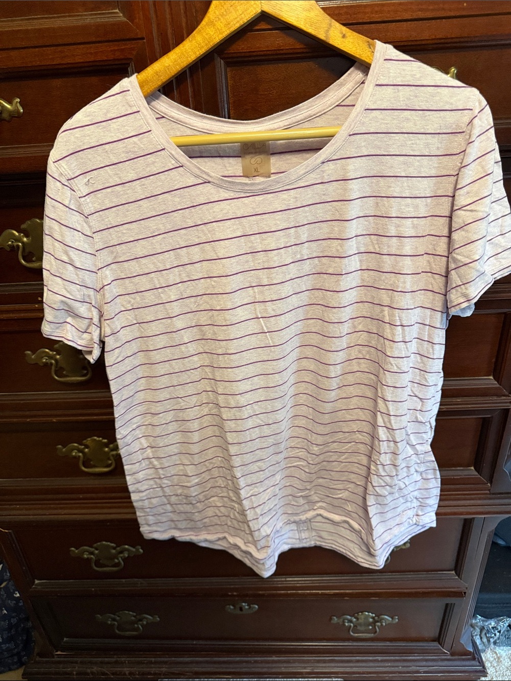 Calia by Carrie Underwood Pink Striped Women's Tee